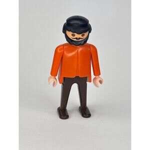 3770 Playmobil Vtg Colorado Springs Station Figure Man Guy Orange Shirt Adult